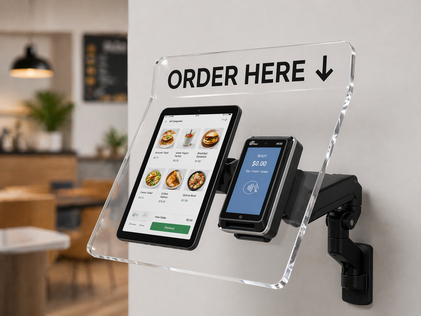 Front Flow Order wall-mounted self-service kiosk